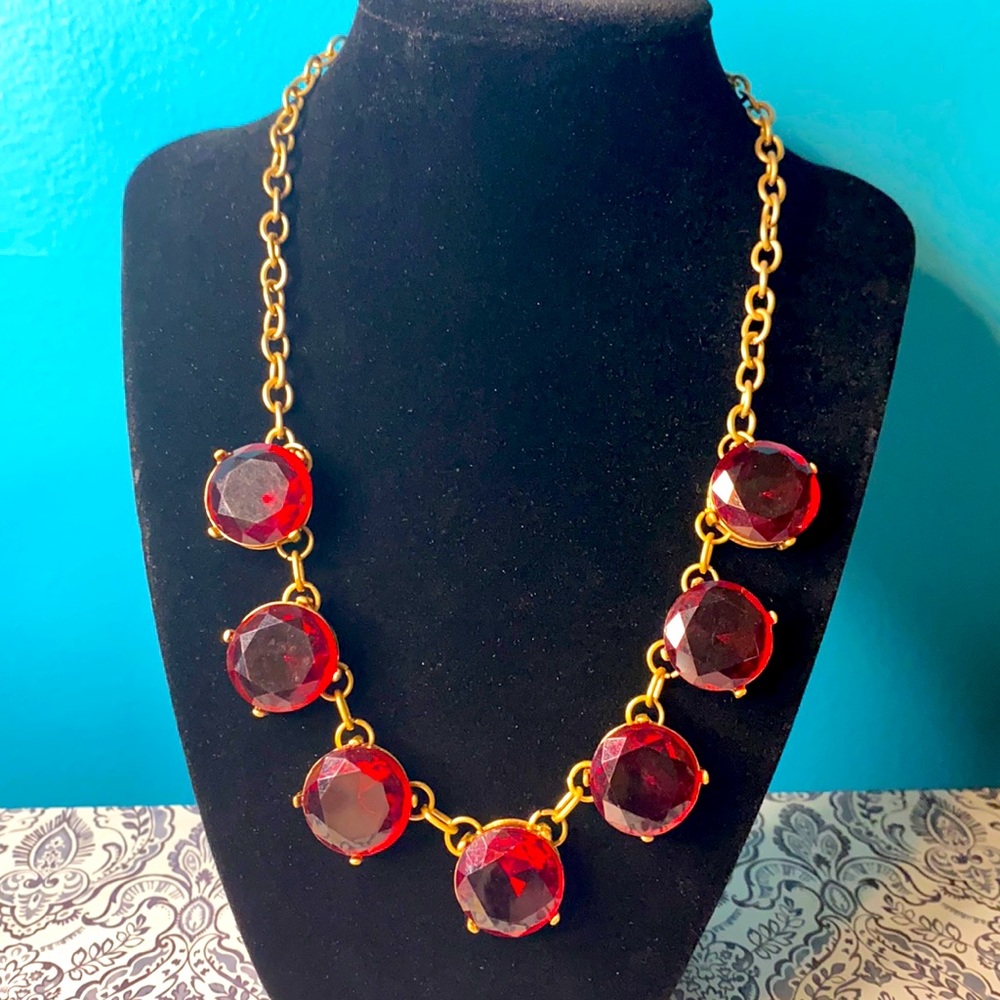 Erica Lyons Candy Apple Red Statement Necklace - image 1